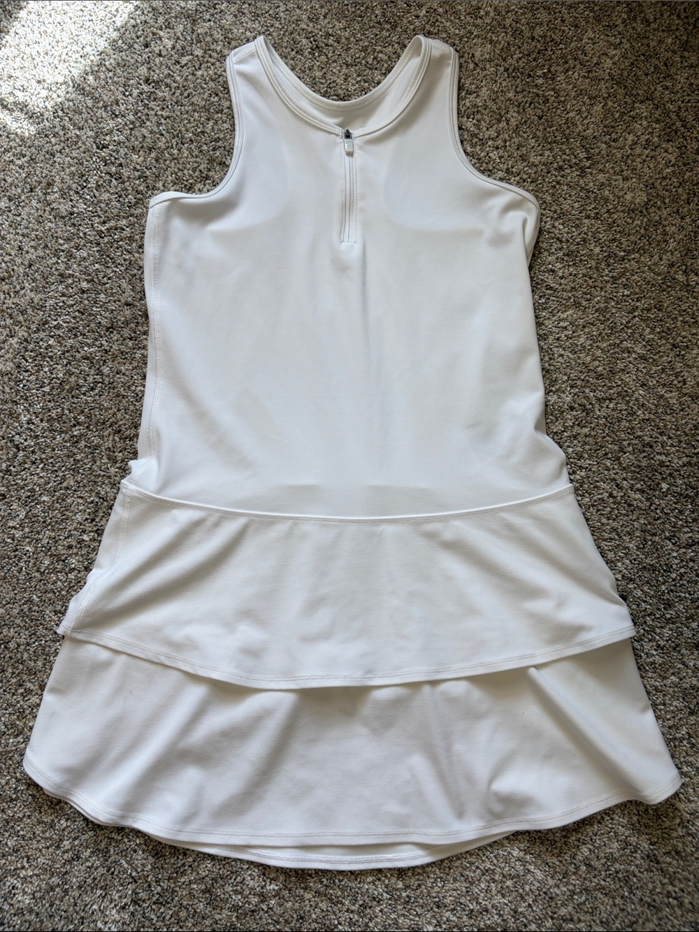 Athleta Girl White Racerback Zip-Front Tiered Tennis Dress